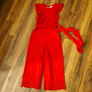 Vici Built By Dreamers red eyelet jumpsuit